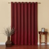 Best Home Fashion Premium Burgundy Wide Width Silver Stainless Steel Grommet Top Thermal Blackout Curtain 100W X 84L 1Panel