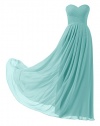 Remedios A-Line Chiffon Bridesmaid Dress Long Prom Evening Gown,#88 Aqua Blue,US10