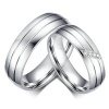 Gnzoe Men Women Rings Set 6MM Stainless Steel Silver Wedding Rings Couple Matching Set