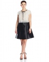ABS by Allen Schwartz Women's Plus-Size Short Sleeve Lace and Tafetta Dress
