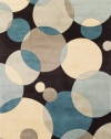 Momeni Area Rug, Perspective Circles NW-37 Teal 5' 3 x 8'