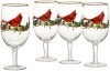 Lenox Winter Greetings Cardinal Iced Beverage Glasses (Set of 4), Clear