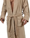 Mens New Micro Fleece Bathrobe by Wanted Tan Large/X-Large