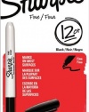Sharpie Permanent Markers, Fine Point, Black, 12 Count (Pack of 12)