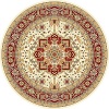 Safavieh Lyndhurst Collection LNH330A Traditional Oriental Medallion Ivory and Red Round Area Rug (8' Diameter)