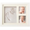 BEST BABY HAND & FOOTPRINT PICTURE FRAME KIT for Boys and Girls, Cool & Unique Baby Shower Gifts for Registry, Memorable Keepsakes Decorations for Room Wall or Table Decor, Premium Clay & Wood Frame