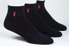 Polo Ralph Lauren Big & Tall Men's Black 3-Pair Socks Sz XL 13-16 Fit Shoe 12-17