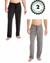 Mens Lounge Pants with Pockets, Soft Knit Pants for Men - 2 Pack