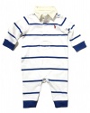 Ralph Lauren Baby-Boys Striped Rugby Coverall 9 Months Blue, Red & White