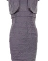 London Times Women's Tiered Sheen Faux 2 Piece Dress