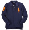 Ralph Lauren Baby Boys' Big Pony Cotton Mesh Long Sleeved Polo French Navy (6 Months)