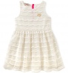 Juicy Couture Toddler Girls' Patterned and Solid Scuba Dress, Vanilla, 3T