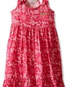 Juicy Couture Baby Girls' Printed Rayon Challis High-Low Maxi Dress, Pink, 12 Months