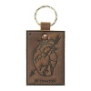Lotería! Thick Bourbon Brown Leather Keychain Handmade by Hide & Drink :: El Corazón (Heart)