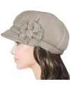 Dahlia Women's Chic Flower Wool Blend Newsboy Hat - Dual Layer