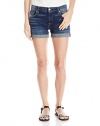 7 For All Mankind Women's Relaxed Mid Roll up Short with Distress in Crete Island