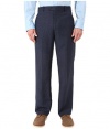 Perry Ellis Men's Classic Fit Flat Front Linen Pant, Navy, 36W x 34L