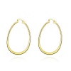 Gnzoe Jewelry Gold Plated Women Earring Women Hoop Earrings Oblate U Shape Gold