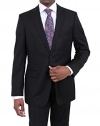 Hugo Boss Pasolini/movie Solid Black Super 100 Two Button Wool Suit