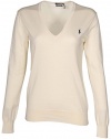 Polo Ralph Lauren Womens Pima Cotton V-Neck Sweater