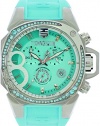 Technosport TS-103-7 Women's Light Blue Swiss Chronograph Watch Blue Crystal Accented Bezel