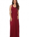 Women's Solid Sleeveless Cinched Waist Relaxed Fit Maxi Dress. MADE IN USA