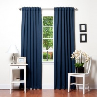 Best Home Fashion Thermal Insulated Blackout Curtains - Back Tab/ Rod Pocket - Navy - 52W x 108L - (Set of 2 Panels)