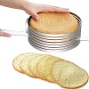 Cade Adjustable Stainless Steel Mousse Mould Layer Cake Slicer Kit (Silver)