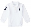 Polo Ralph Lauren Baby Boy's Big Pony Long Sleeve Mesh T-shirt, White (24 Months)