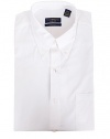 Club Room Slim Fit Solid White Button Down Collar Easy Care Cotton Dress Shirt