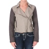 Eileen Fisher Womens Linen Contrast Trim Jacket Taupe M