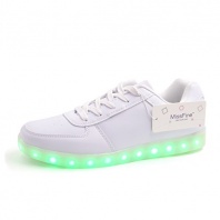 MissFine Unisex LED Sport Shoes Women's USB Charging Fashion Sneakers Men's Colorful Glowing Flat, 7.5 B(M)/5 D(M)/38