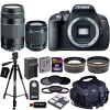 Canon EOS Rebel T5i DSLR Camera with 18-55mm IS STM & 75-300mm III Zoom Lenses + Tele & Wide Lenses + ND Filters ND2, ND4, ND8 + 15pc 32GB Deluxe Accessory Kit - International Version