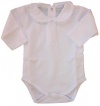 Kissy Kissy Baby Basic Long Sleeve Collared Bodysuit With Ruffle Collar-White-12-18 Months