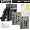 2 Pack Battery And Charger Kit For Canon PowerShot SX40 HS SX40HS, SX50 HS, SX50HS, PowerShot G15, PowerShot G16, G1 X G1X Digital Camera Includes 2 Extended Replacement (1200Mah) NB-10L Batteries + AC/DC Travel Charger + LCD Screen Protectors + More