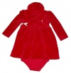Ralph Lauren Baby Girls Shawl Collar Velour Dress Set (9 Months)