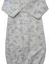Kissy Kissy Baby-Boys Infant Polka Dot Transport Print Convertible Gown-White With Blue-Small