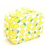 Travel Makeup Cosmetic Bag Toiletry Travel Kit Organizer-Multi-Function Cute Printed Pouch for Little Young Girl Yellow Lemon