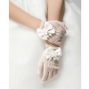 Unilove Flower Girl Gloves White Ivory Lace Short Princess Gloves for Wedding
