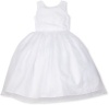 Us Angels Little Girls' Classic Organza Full Skirt Dress, White, 4
