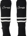 Champion Sports Youth Sock Style Soccer Shinguards, Pair - Medium (Ages 6-8), Black