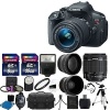 Canon EOS Rebel T5i Digital SLR Camera with EF-S 18-55mm f/3.5-5.6 IS Lens + 58mm 2x Lens +Wide Angle Lens + Flash + Strong lightweight Tripod + UV Filter Kit + 24GB Complete Deluxe Accessory Bundle