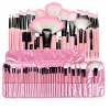 Zodaca 32-Piece Set Professional Cosmetic Makeup Brushes with Pouch Bag, Pink