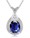 PMANY Bottle Shaped Necklace Dark Blue Rhinestone Sapphire Pendant Necklace Gift for Women