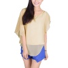 YeeSure TS01 Women’s Chiffon Top Fire Swing Batwing Sleeves Blouse Model Cover Up (M, Nude color)