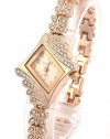 COCOTINA Brand New Lady Women Quartz Rhinestone Crystal Wrist Watch Rhombus gold surface