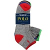 Polo Tipped Sport Quarter Socks 6 Pack Grey One Size