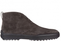Tod's men's suede desert boots lace up ankle boots grey